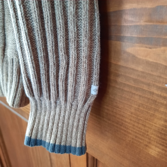 Columbia 100% cotton tan ribbed knit sweater - Picture 6 of 10